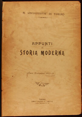 Appunti di Storia moderna, R. Università di Torino