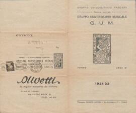 Programmi dei concerti della stagione 1931-32